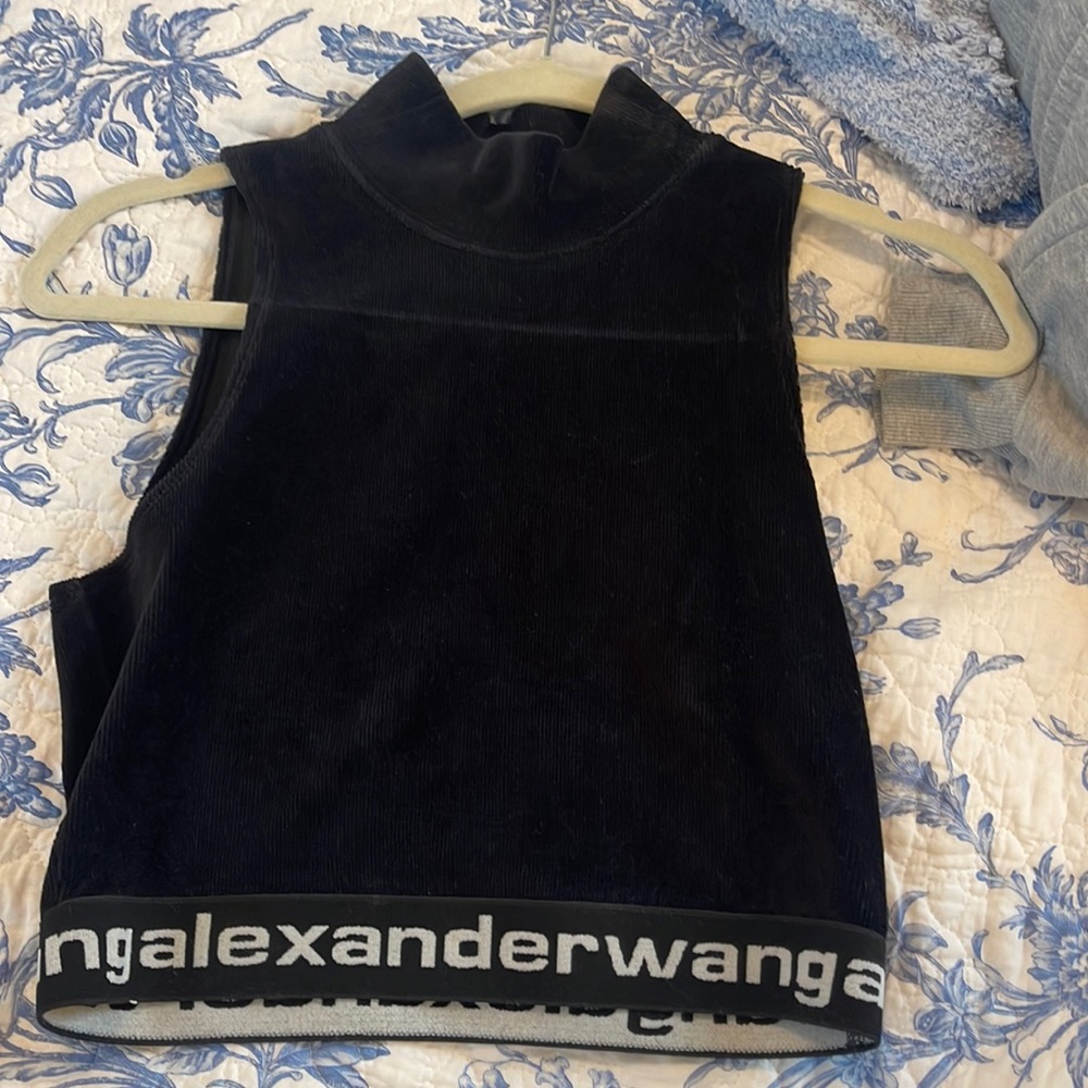 Alexander Wang black velvet top